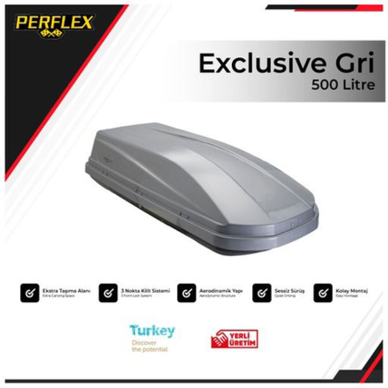 Perflex PORT BAGAJ 500 LT EXCLUSIVE GRİ CIFT AÇILIR