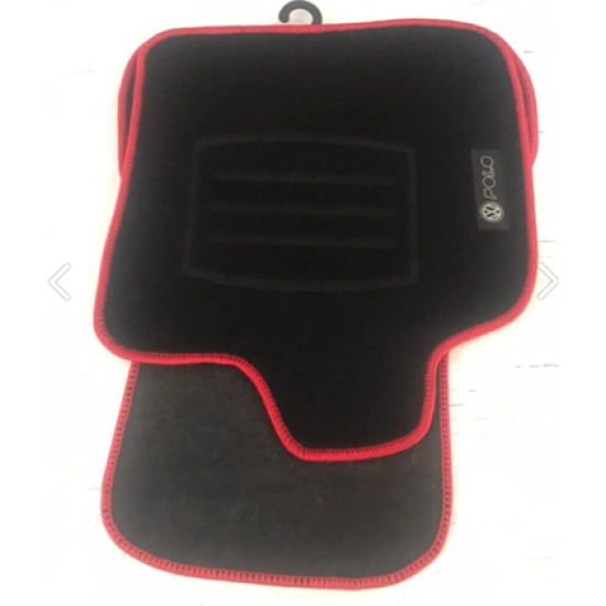 GENEL MARKA POLO SİYAH HALI PASPAS (KIRMIZI KENARLI)