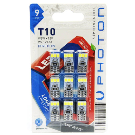 PHOTON T10 W5W 12V 10SMD LED (9'LU BLISTER)