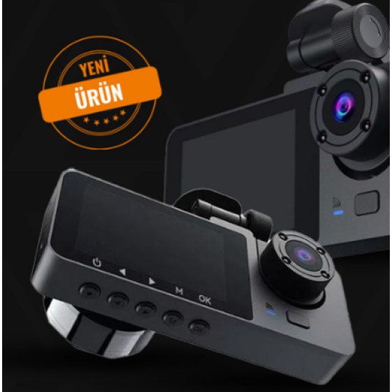 VRPRO A KALİTE KAYIT KAMERASI 3 KAMERALI WİFİ'Lİ 2" HD VRPRO