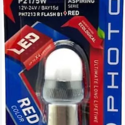 PHOTON P21/5W 12-24V KIRMIZI FLASH (TEKLİ BLISTER)