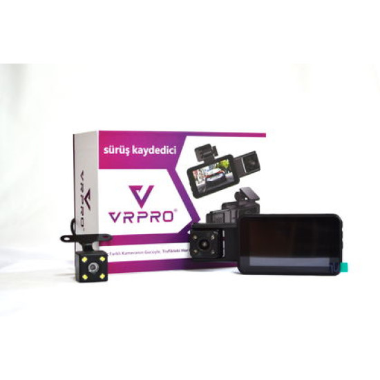 VRPRO A KALİTE KAYIT KAMERASI 3 KAMERALI WİFİ'Lİ 3" HD VRPRO