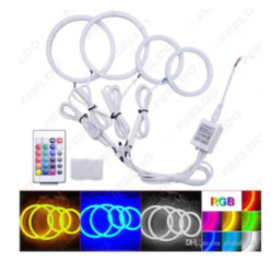 IQ ELEKTRONİK 125 MM 4'LÜ SET YUVARLAK RGB KUMANDALI ANGEL HALKA