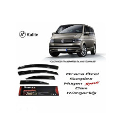 Sunplex VW T6 TRANSPORTER Cam Rüzgarlığı (Mugen) 4 Parça ( VAN ) 2015-2023