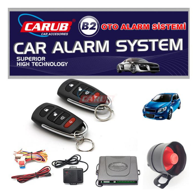 CARUB B2 ALARM FOLLOW ME KUMANDALI 12V KROM- SİYAH