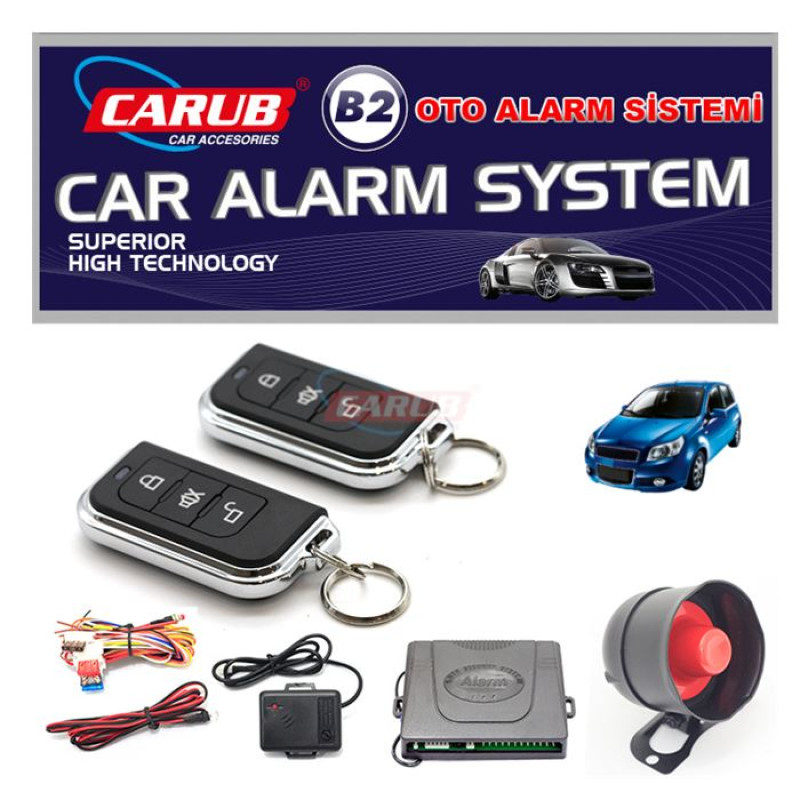CARUB B2 ALARM FOLLOW ME KUMANDALI 12V KROM- SİYAH