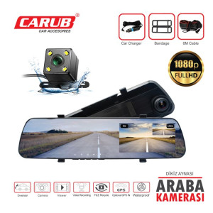 KAMERA+ AYNA ÇİFT KAMERA DRV KAYIT ÖZELLİKLİ