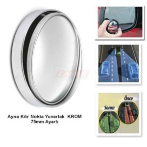 AYNA KÖR NOKTA YUVARLAK 75mm AYARLI KROM