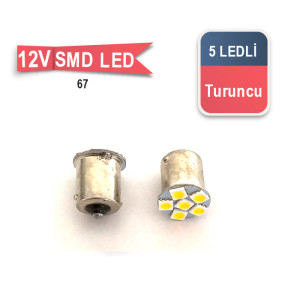 67/93 TEK DUY LED AMPUL 5 SMD TURUNCU 12V