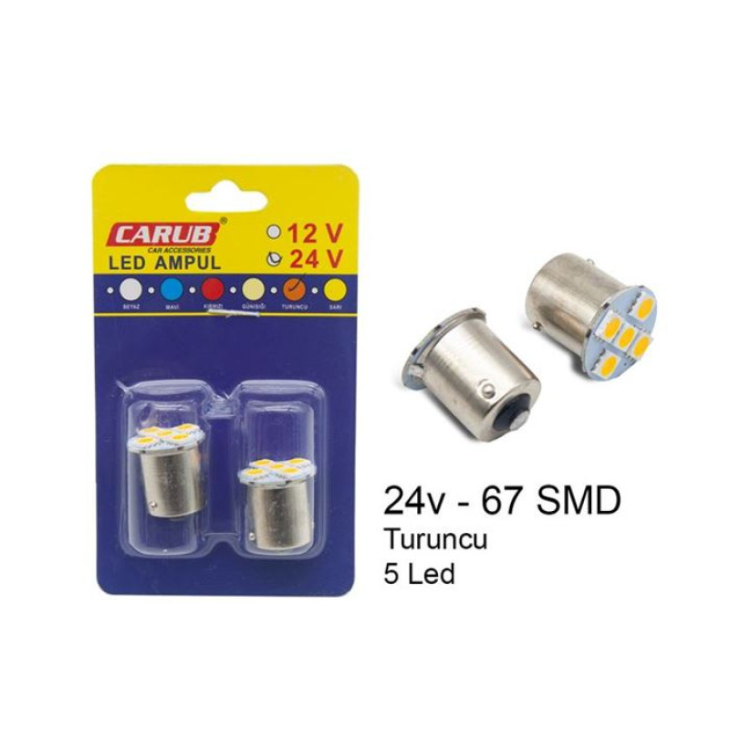 67 LED AMPUL 5 SMD TURUNCU 24V