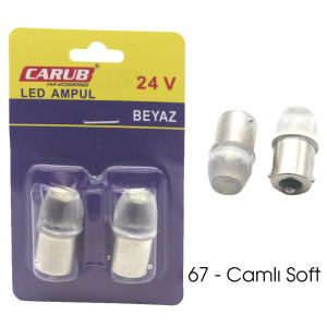 67/93 TEK DUY LED AMPUL SOFT CAM MERCEK BEYAZ 24V
