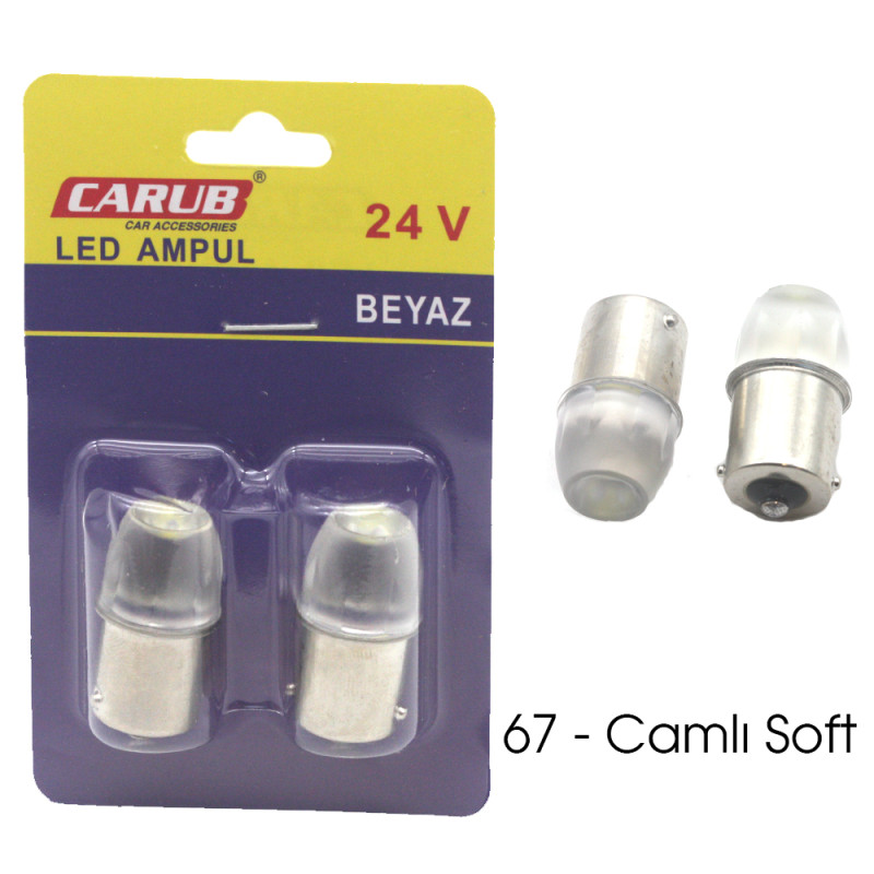 67/93 TEK DUY LED AMPUL SOFT CAM MERCEK BEYAZ 24V