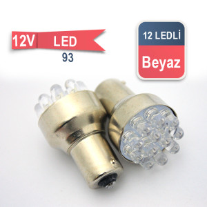 93 TEK DUY LED AMPUL 12 SMD BEYAZ 12V