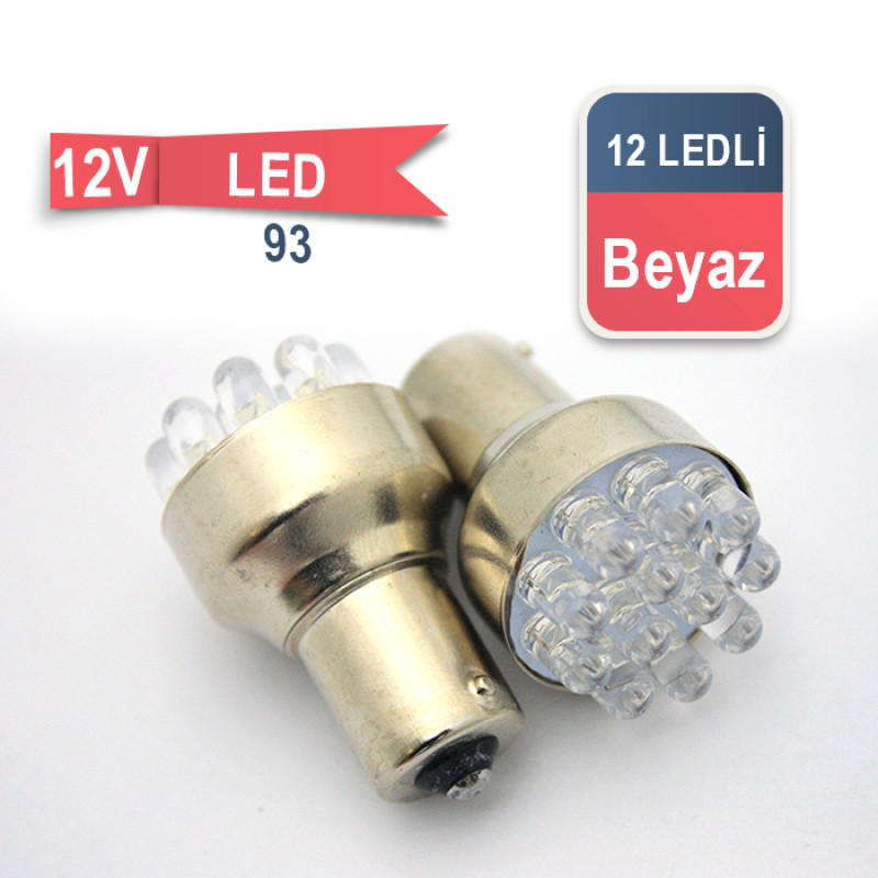 93 TEK DUY LED AMPUL 12 SMD BEYAZ 12V
