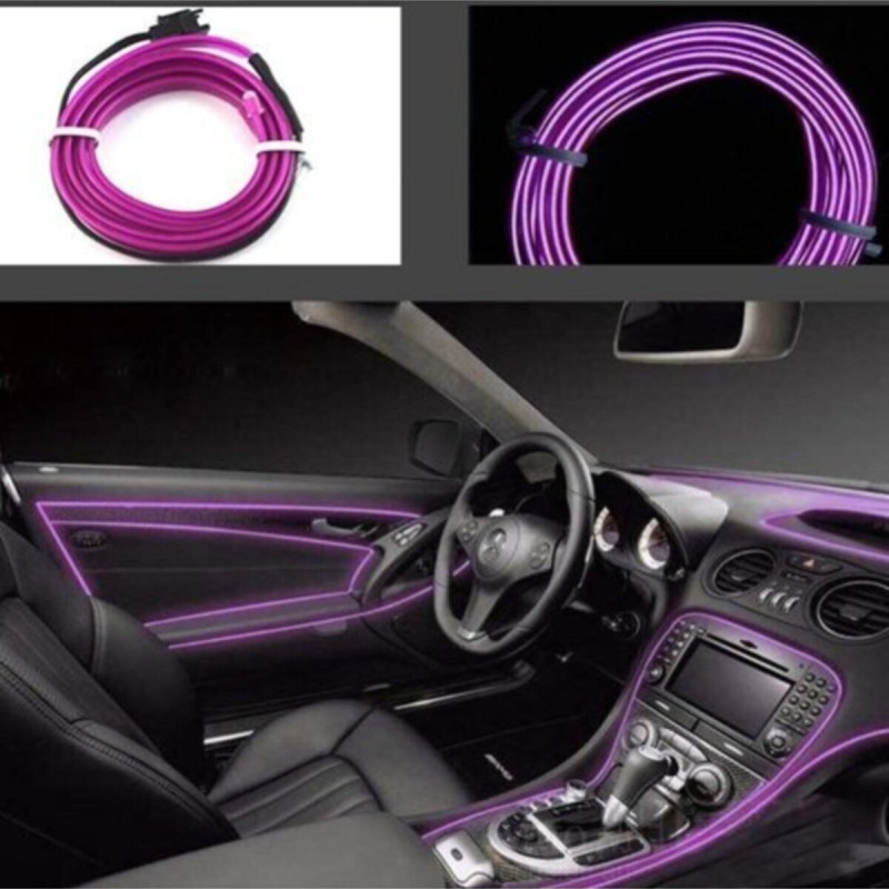 TORPİDO LEDİ İP NEON KABLO 2MT MOR 12V