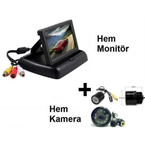 TETRA 4,3" AÇ KAPA MONİTÖR+KAMERA 12V