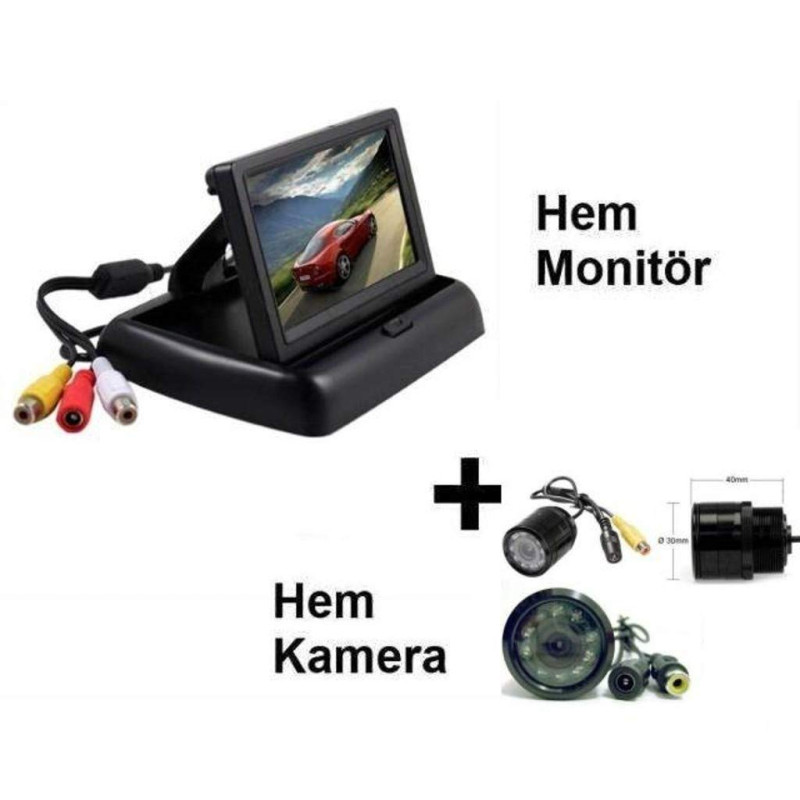 TETRA 4,3" AÇ KAPA MONİTÖR+KAMERA 12V