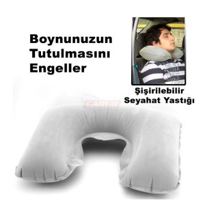 SEYAHAT BOYUN YASTIĞI ŞİŞİRİLEBİLİR GRİ