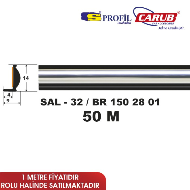 ÇITA SAL 32 14mmx50M KROM SİYAH ÇAMURLUK AĞZI
