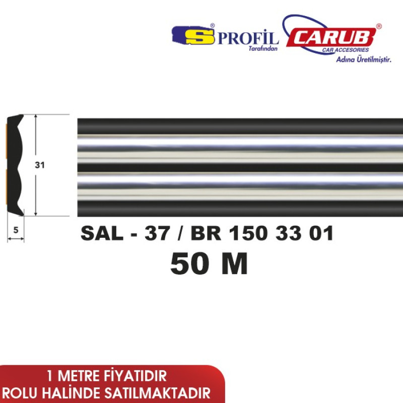 ÇITA SAL 37 31MMX50M KT SİYAH KROM İKİLİ ŞERİT
