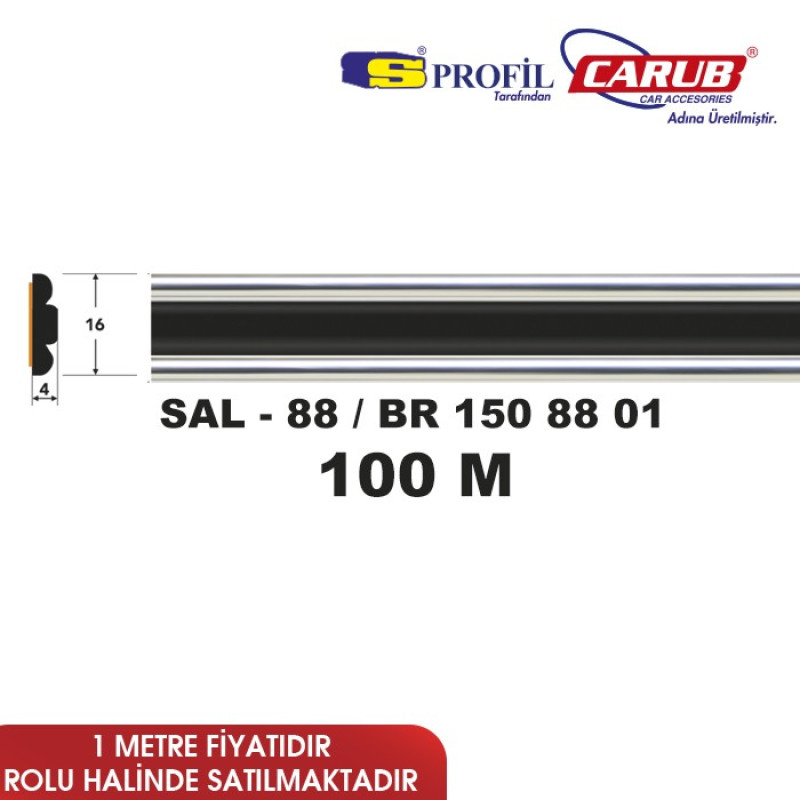 ÇITA SAL 88 16mmX100m SİYAH KENARLAR KROM