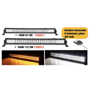 OFF-ROAD 240W LED BAR ÇİFT SIRA 113CM TURUNCU-BEYAZ ÇAKAR