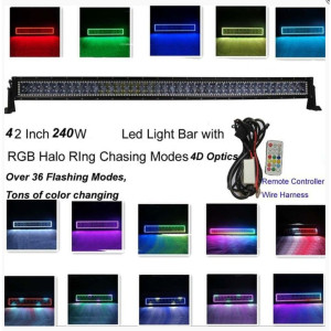OFF-ROAD 240W LED IŞIK BAR ÇİFT SIRA 113CM 7 RENK UZAKTAN KUMANDALI