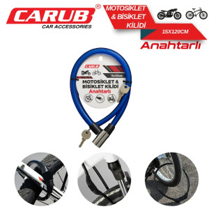 BİSİKLET KİLİDİ ANAHTARLI 15x120 MAVİ
