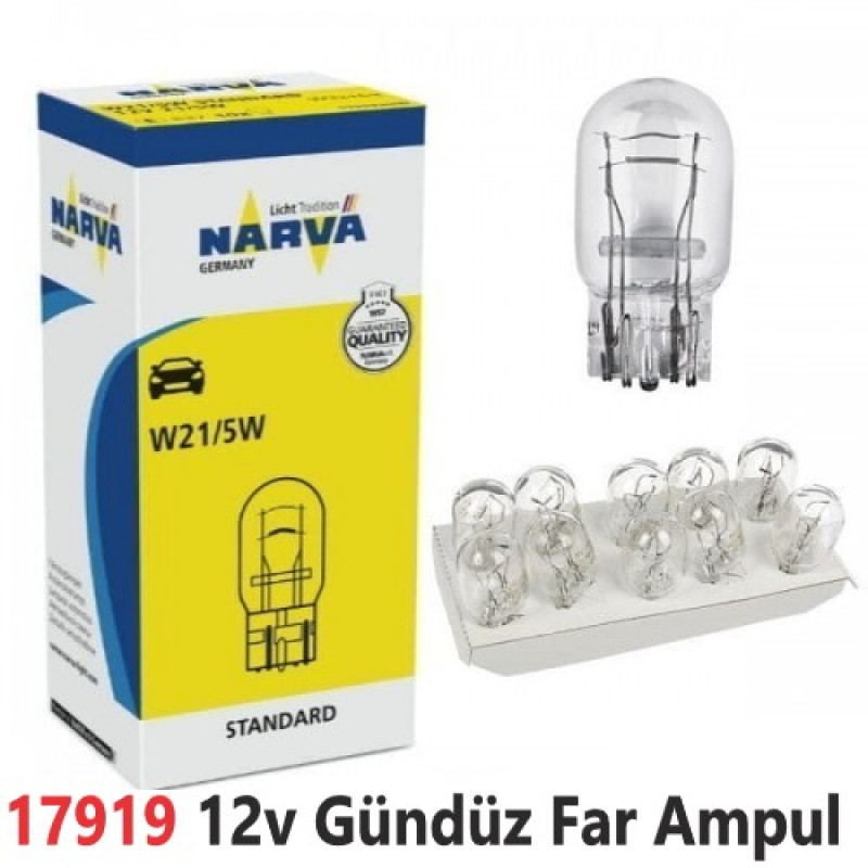 NARVA 17919 T20 1016 12V 21/5W JAPON BÜYÜK DİPSİZ ŞAŞI TIRNAK AMPUL 12V