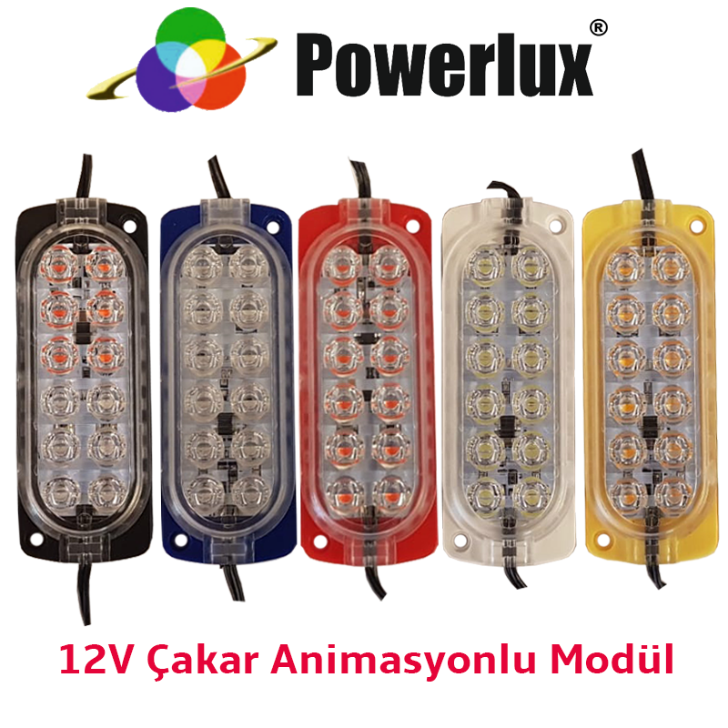 ANİMASYONLU LED ÇAKAR MODÜL (TEK RENK) 12 LED 2.4W 12V