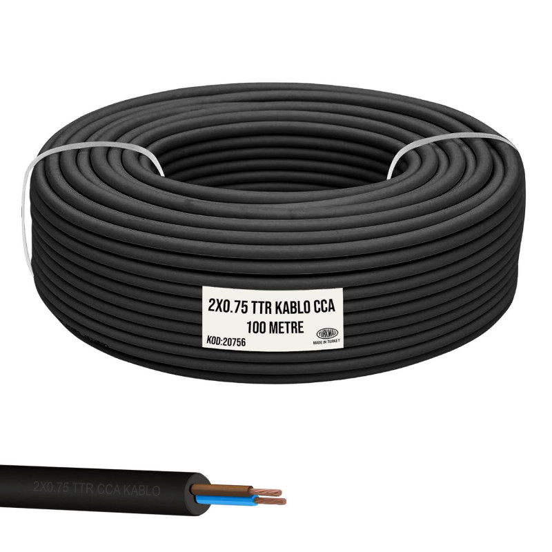 AKSAN 2x0,75 TTR KORDON KABLOSU 100MT