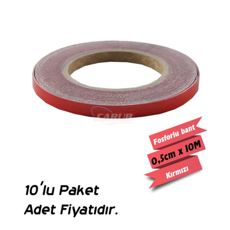 FOSFORLU BANT 0.5CMX10M KIRMIZI