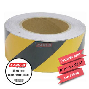 FOSFORLU BANT ÇAPRAZ 5CMX25M SARI-SİYAH