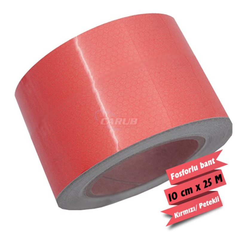 FOSFORLU BANT PETEKLİ 10CMX25M KIRMIZI