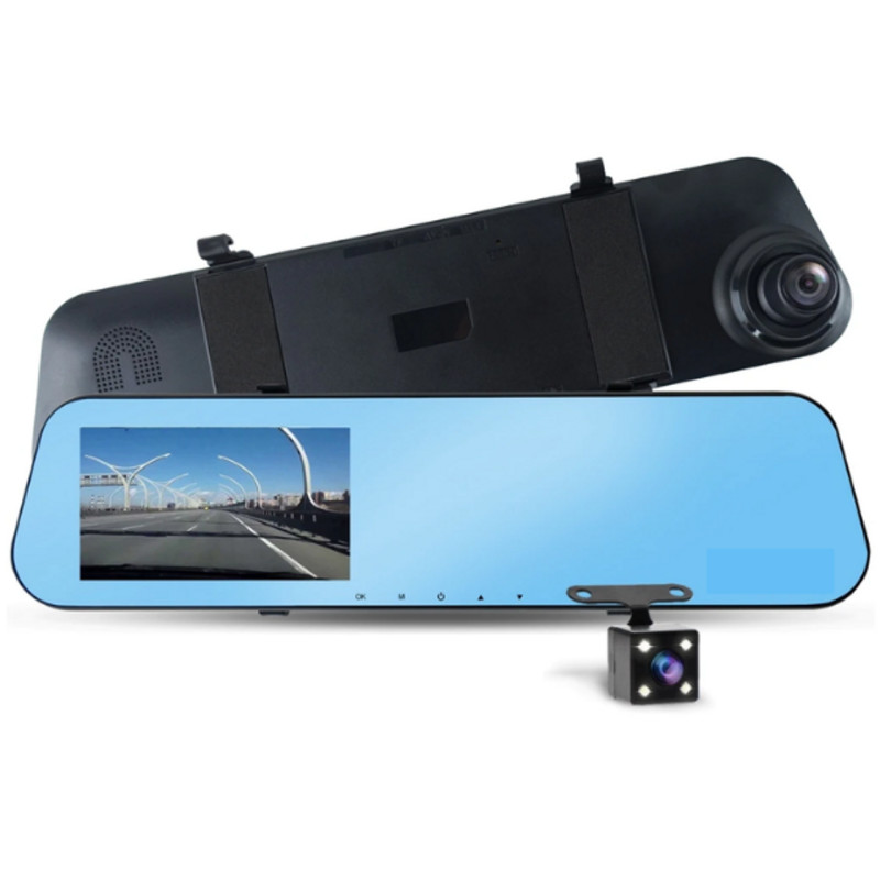 VEHICLE BLACKBOX DVR 4.3" AYNA +ARKA KAMERA+ ÖN KAYIT FULL HD 1080P