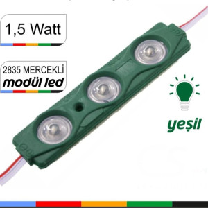 ÜÇLÜ PLUS MODÜL LED 2835 MERCEKLİ 1,5 WATT YEŞİL 12V