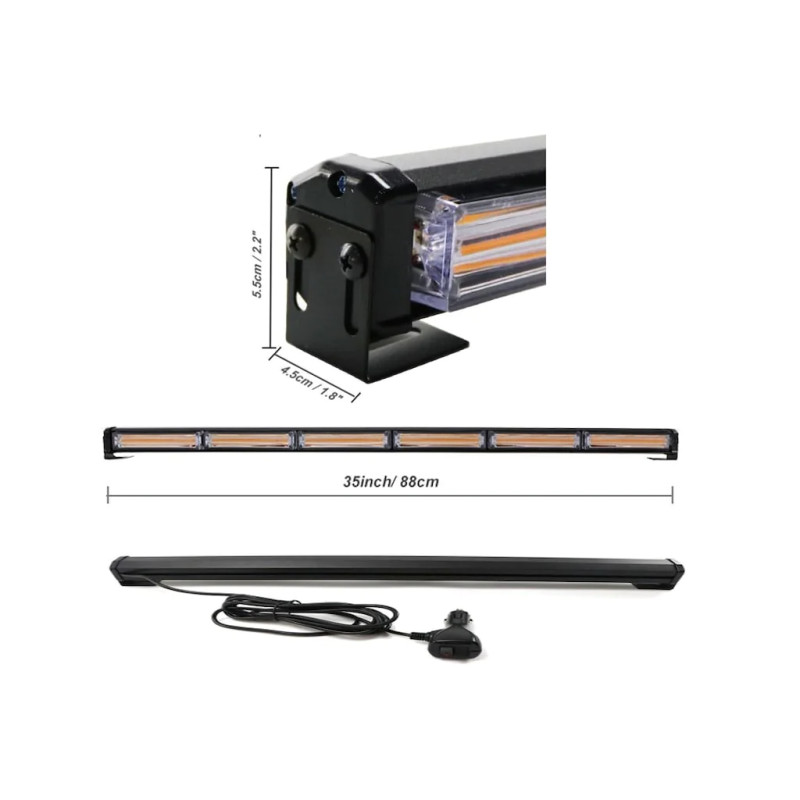 OFF-ROAD BAR LED 90CM SARI-SARI ÇAKAR 6 LEDLİ 12-24V