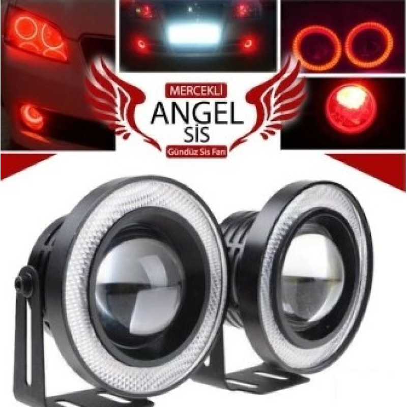 ANGEL SİS FARI MERCEKLİ 76MM-89MM KIRMIZI