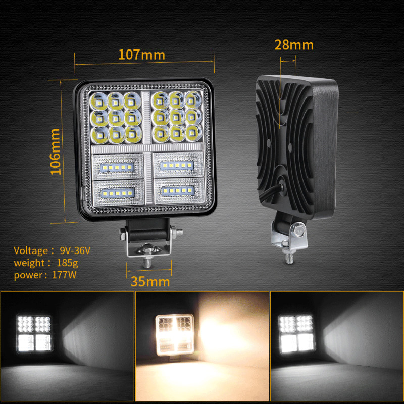 OFF ROAD ÇALIŞMA LAMBASI 39 LED 117W SİNYALLİ KARE