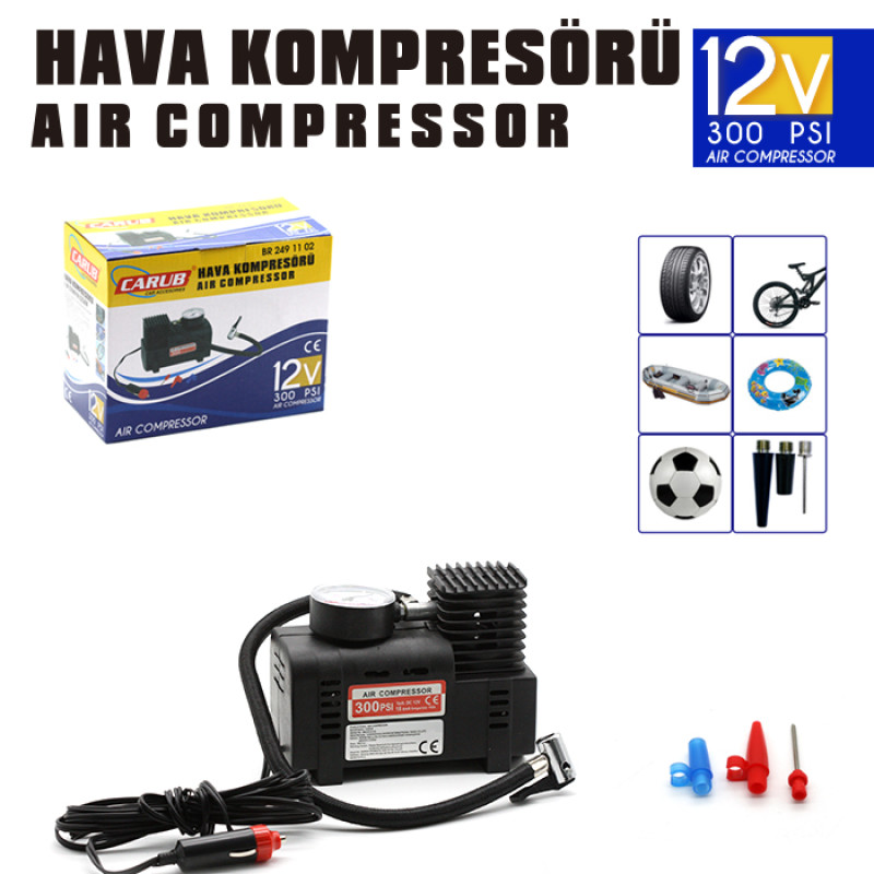 HAVA KOMPRESÖRÜ SİYAH 300PSI 12V