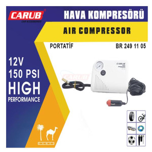 HAVA KOMPRESÖRÜ YASSI BEYAZ 12V