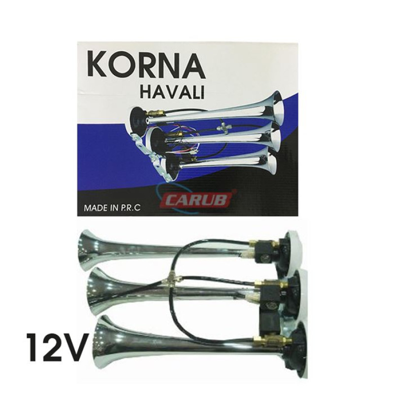 ARAP KORNA 3LÜ HAVALI ELEKTRİKLİ KROM 12V