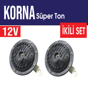 KORNA SUPER TONE BÜYÜK 130MM SİYAH 12V