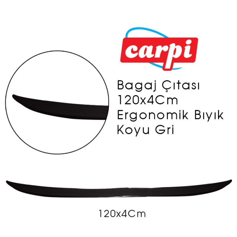BAGAJ ÇITASI 120x4CM ERGONOMİK BIYIK PARLAK SİYAH