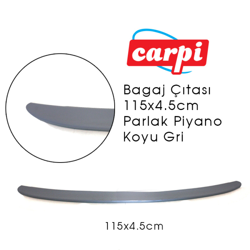 BAGAJ ÇITASI 115X4.5CM PARLAK PİYANO KOYU GRİ