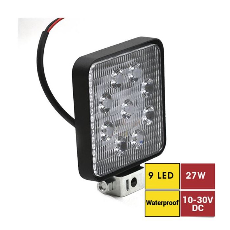 OFF-ROAD ÇALIŞMA LAMBASI 9 LEDLİ KARE 27W