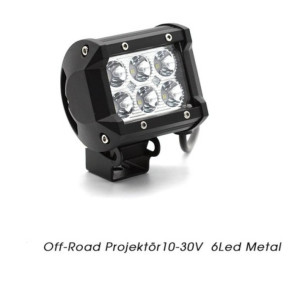 OFF-ROAD PROJEKTÖR 10-30V 6 LED METAL ÇAKARLI