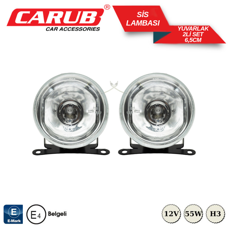 SİS LAMBASI YUVARLAK 6.5CM BEYAZ 12V