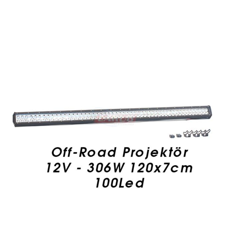 OFF-ROAD PROJEKTÖR 306W 120x7cm 100 LED 12V