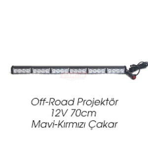 OFF-ROAD PROJEKTÖR 12-24V 70cm Sarı KIRMIZI MAVİ ÇAKAR FONKSİYONLU